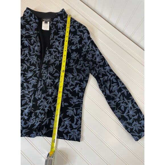 Xscape Set Women Black Blue Stretch Sparkle Dress-Jacket Tank Evening Shimmer L - Picture 4 of 8